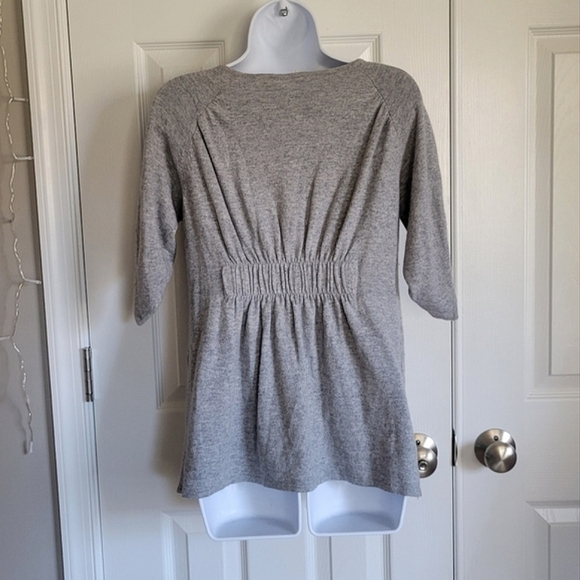 Anthropologie Moth gray zip up cinched waist lightweight sweater small - Picture 8 of 16